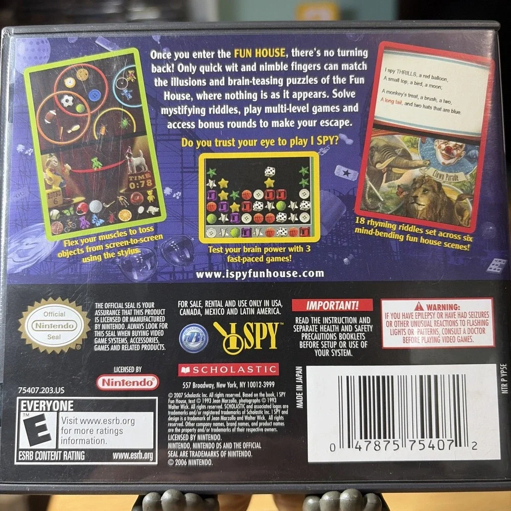 I Spy Fun House Nintendo DS Case and Manual Only No Game Scholastic 2007